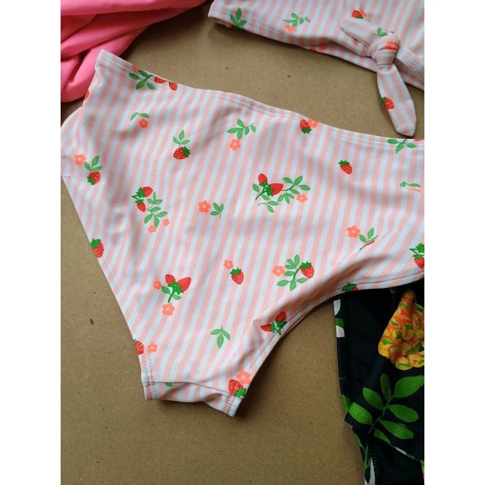 Girls 10/12 Old Navy Swim Lot Of 3 Swim Suits Bikini Rash Guard Large